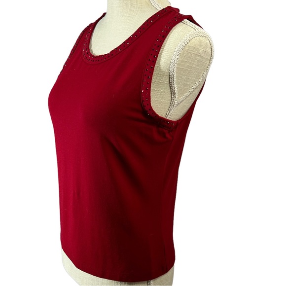 “Talbots” Seasonal Christmas Style Red Tank Shirt - Picture 4 of 15